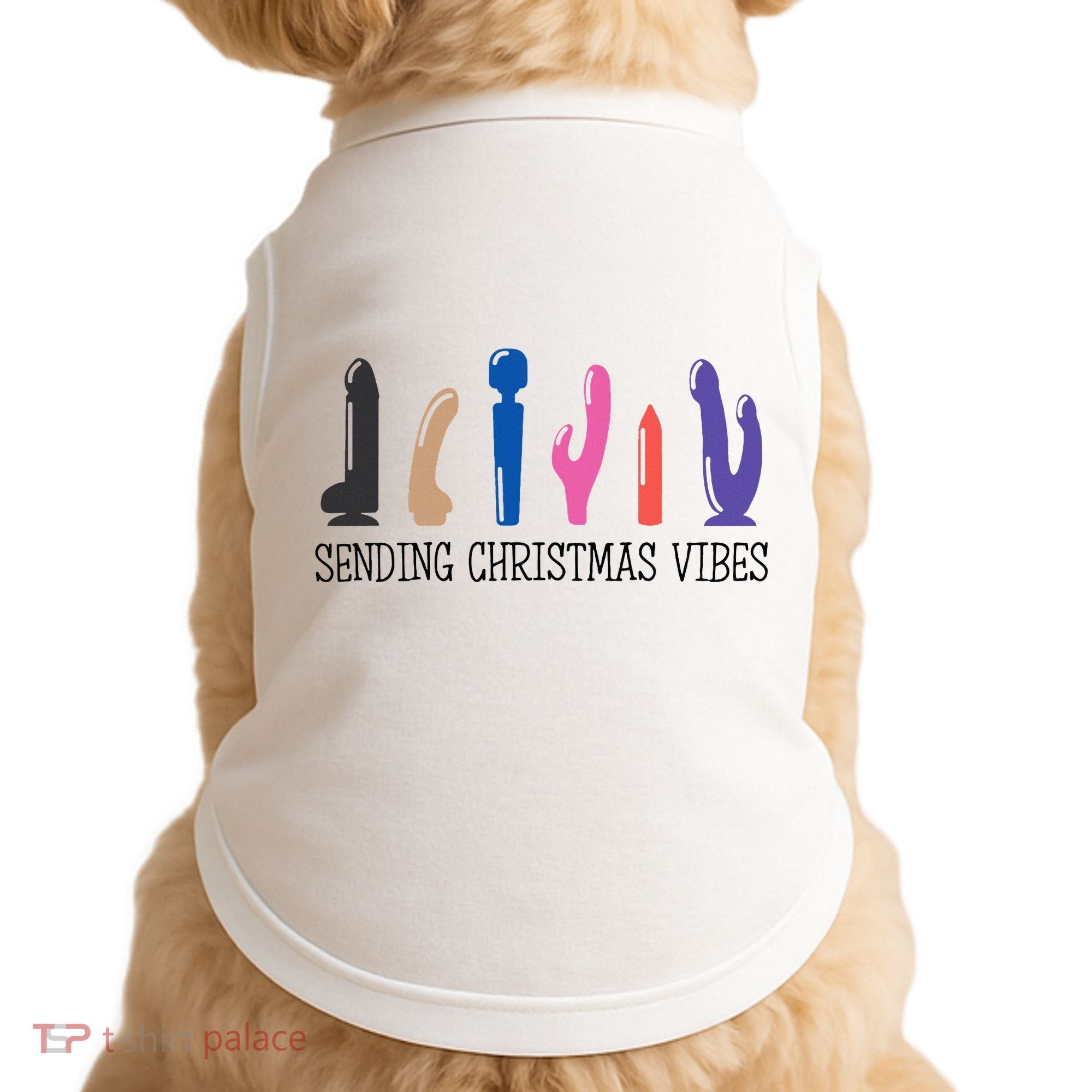 Sending Christmas Vibe Sending You Happy Vibe Xmas Vibrator  Doggie Tank