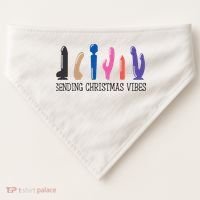 Sending Christmas Vibe Sending You Happy Vibe Xmas Vibrator  USA-Made Doggie Bandana thumb 0