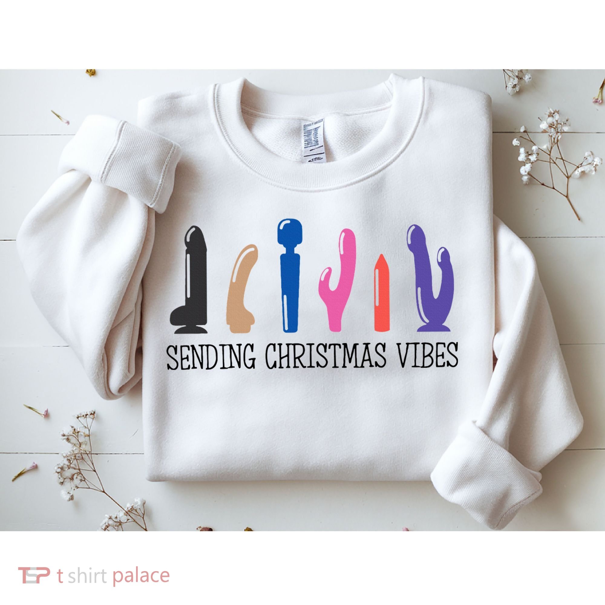 Sending Christmas Vibe Sending You Happy Vibe Xmas Vibrator  Sweatshirt
