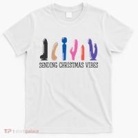 Sending Christmas Vibe Sending You Happy Vibe Xmas Vibrator  T-Shirt thumb 0