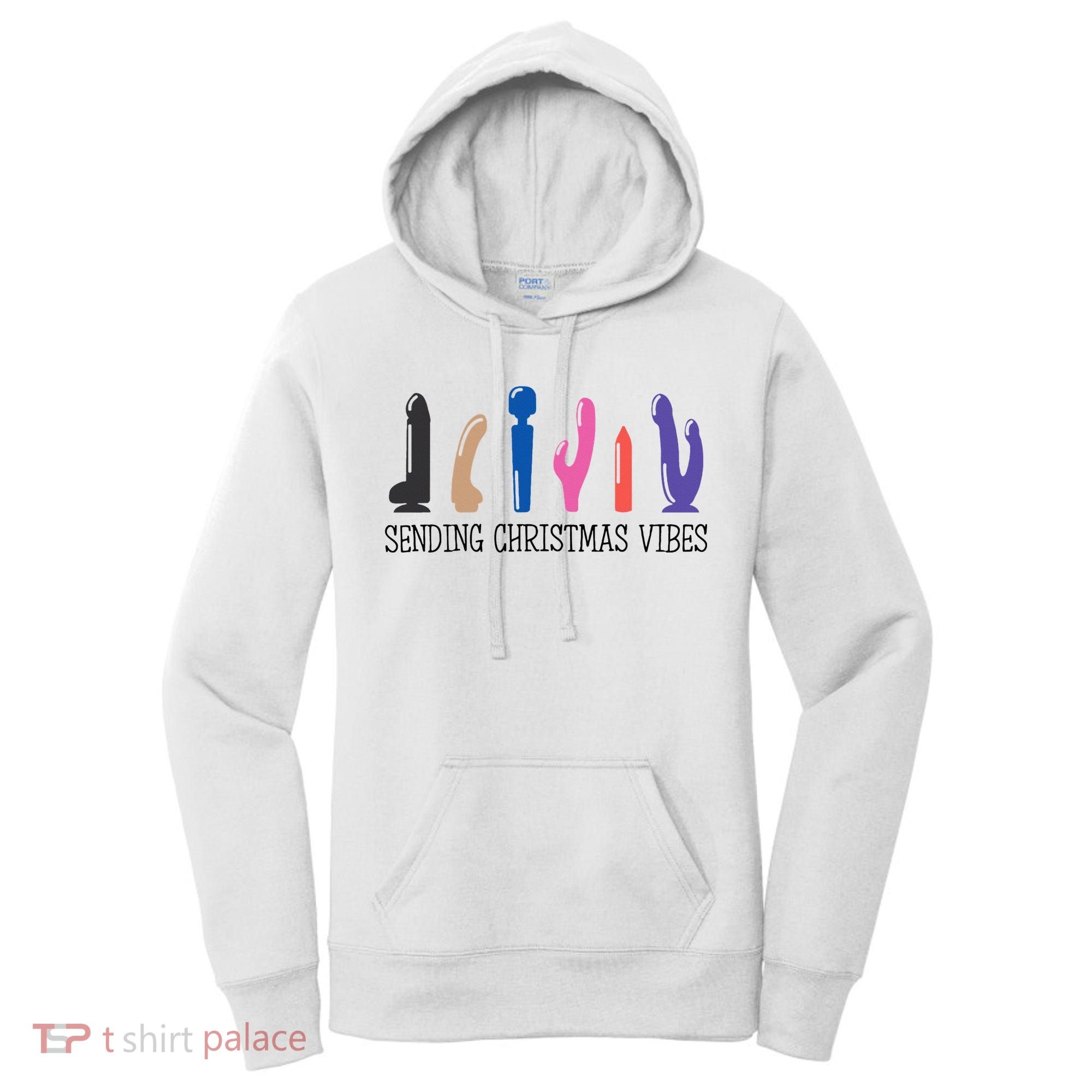 Sending Christmas Vibe Sending You Happy Vibe Xmas Vibrator  Women's Hoodie