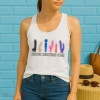 Sending Christmas Vibe Sending You Happy Vibe Xmas Vibrator  Women's Tank Top thumb 2