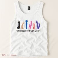Sending Christmas Vibe Sending You Happy Vibe Xmas Vibrator  Tank Top thumb 2