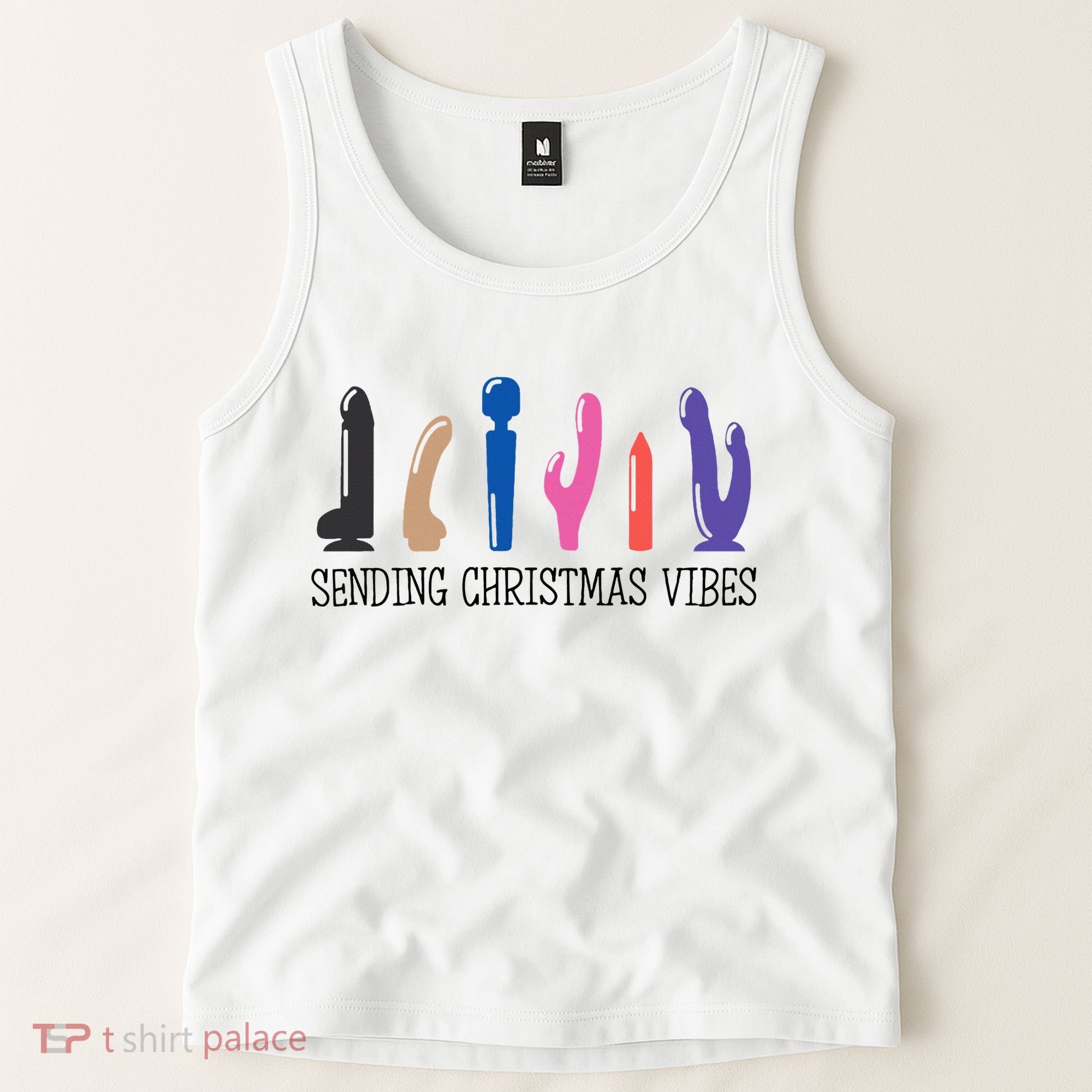 Sending Christmas Vibe Sending You Happy Vibe Xmas Vibrator  Tank Top