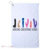 Sending Christmas Vibe Sending You Happy Vibe Xmas Vibrator  Golf Towel thumb 0