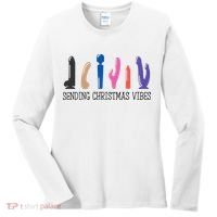 Sending Christmas Vibe Sending You Happy Vibe Xmas Vibrator  Women's Long Sleeve Shirt thumb 0