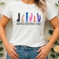 Sending Christmas Vibe Sending You Happy Vibe Xmas Vibrator  Women's T-Shirt thumb 2