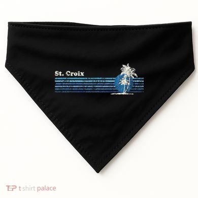 St. Croix Vintage 80s Palm Trees Sunset USA-Made Doggie Bandana