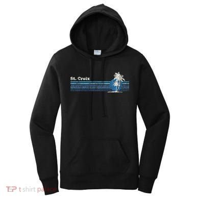 St. Croix Vintage 80s Palm Trees Sunset Women's Hoodie