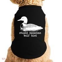 Stupid Canadian Wolf Bird Funny Humor Doggie Tank thumb 0