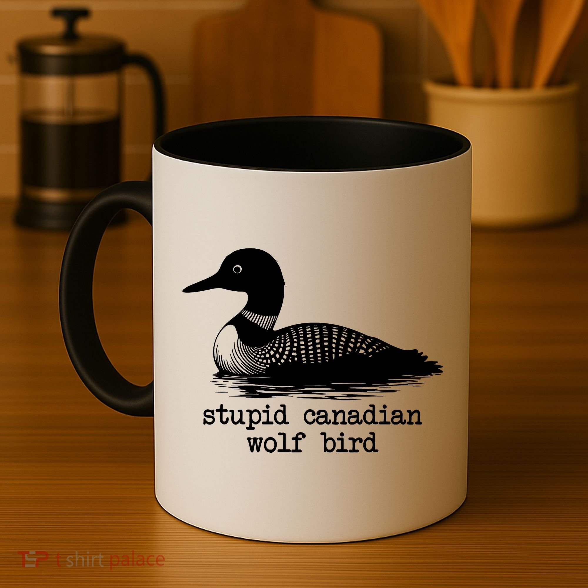 Stupid Canadian Wolf Bird Funny Humor Coffee Mug