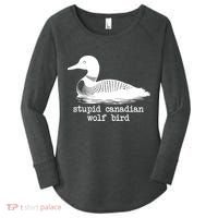 Stupid Canadian Wolf Bird Funny Humor Women's Perfect Tri Tunic Long Sleeve Shirt thumb 0