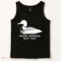Stupid Canadian Wolf Bird Funny Humor Tank Top thumb 2