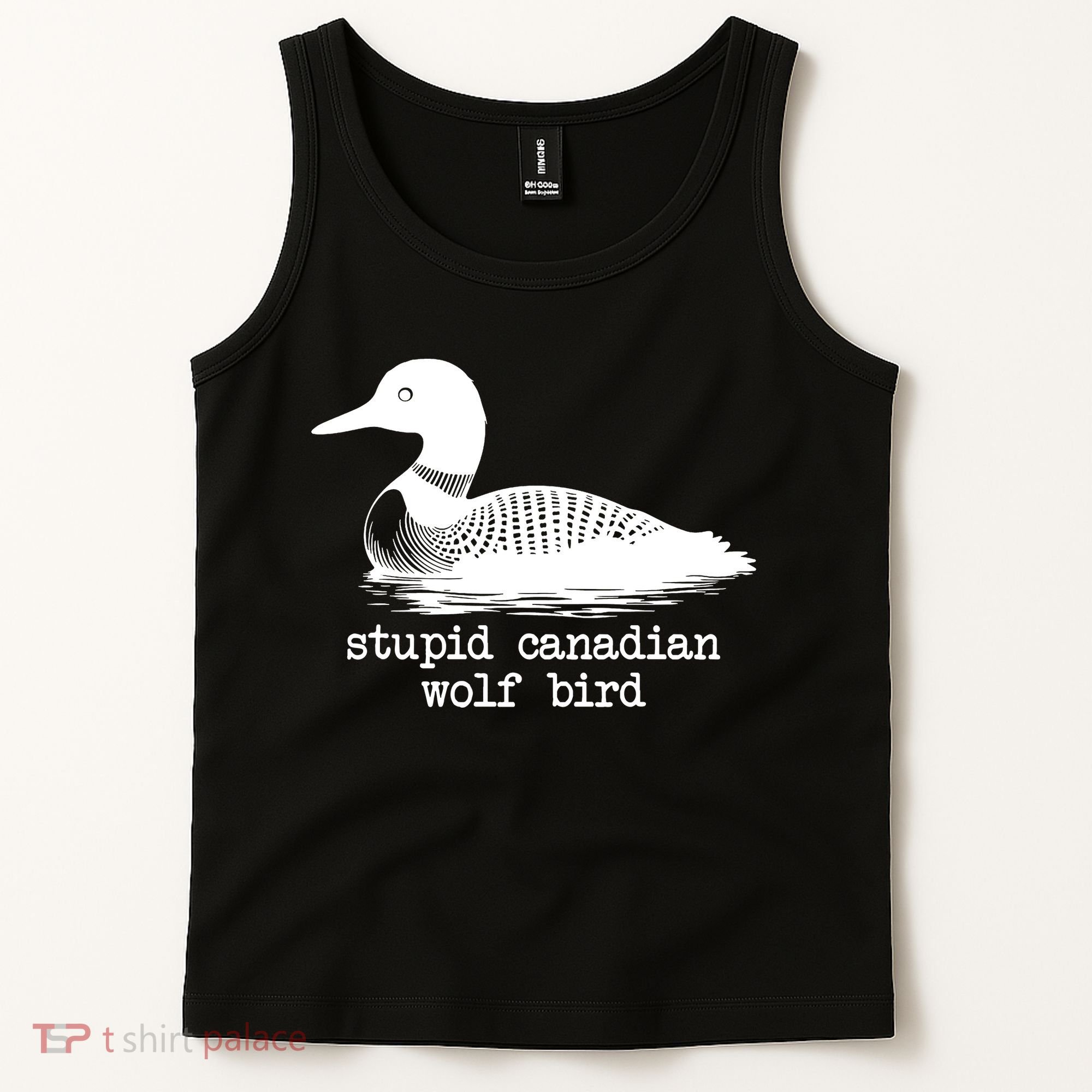 Stupid Canadian Wolf Bird Funny Humor Tank Top