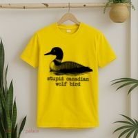 Stupid Canadian Wolf Bird Funny Humor T-Shirt thumb 2