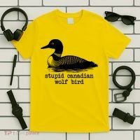 Stupid Canadian Wolf Bird Funny Humor T-Shirt thumb 5