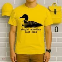 Stupid Canadian Wolf Bird Funny Humor T-Shirt thumb 6