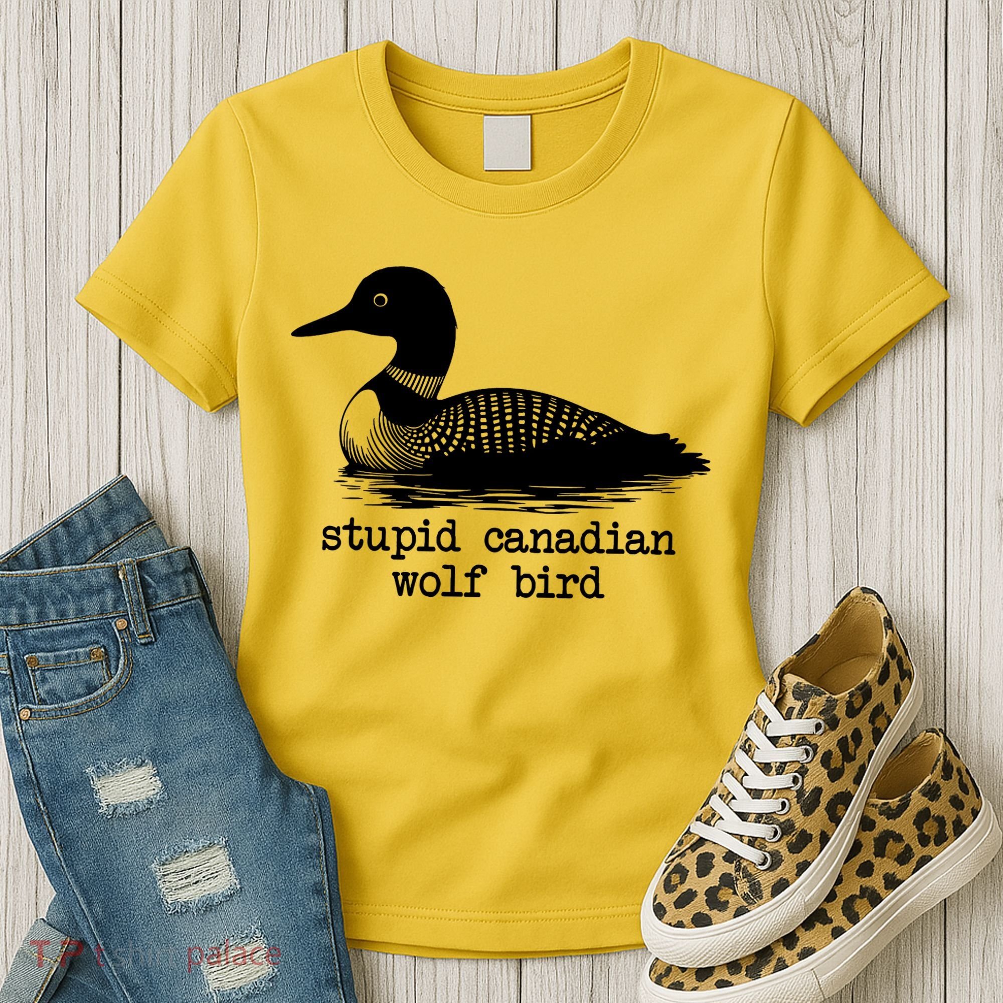 Stupid Canadian Wolf Bird Funny Humor Women's T-Shirt