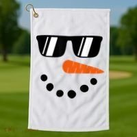 Snowman Christmas Winter Golf Towel thumb 1