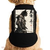 Samurai Cat Warrior Ukiyo Ink Artwork Cat Samurai Doggie Tank thumb 0