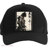 Samurai Cat Warrior Ukiyo Ink Artwork Cat Samurai Five-Panel Snapback Cap thumb 0