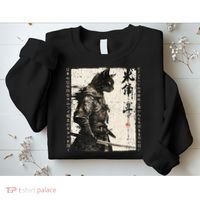 Samurai Cat Warrior Ukiyo Ink Artwork Cat Samurai Sweatshirt thumb 2