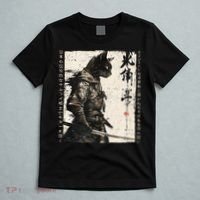 Samurai Cat Warrior Ukiyo Ink Artwork Cat Samurai T-Shirt thumb 5