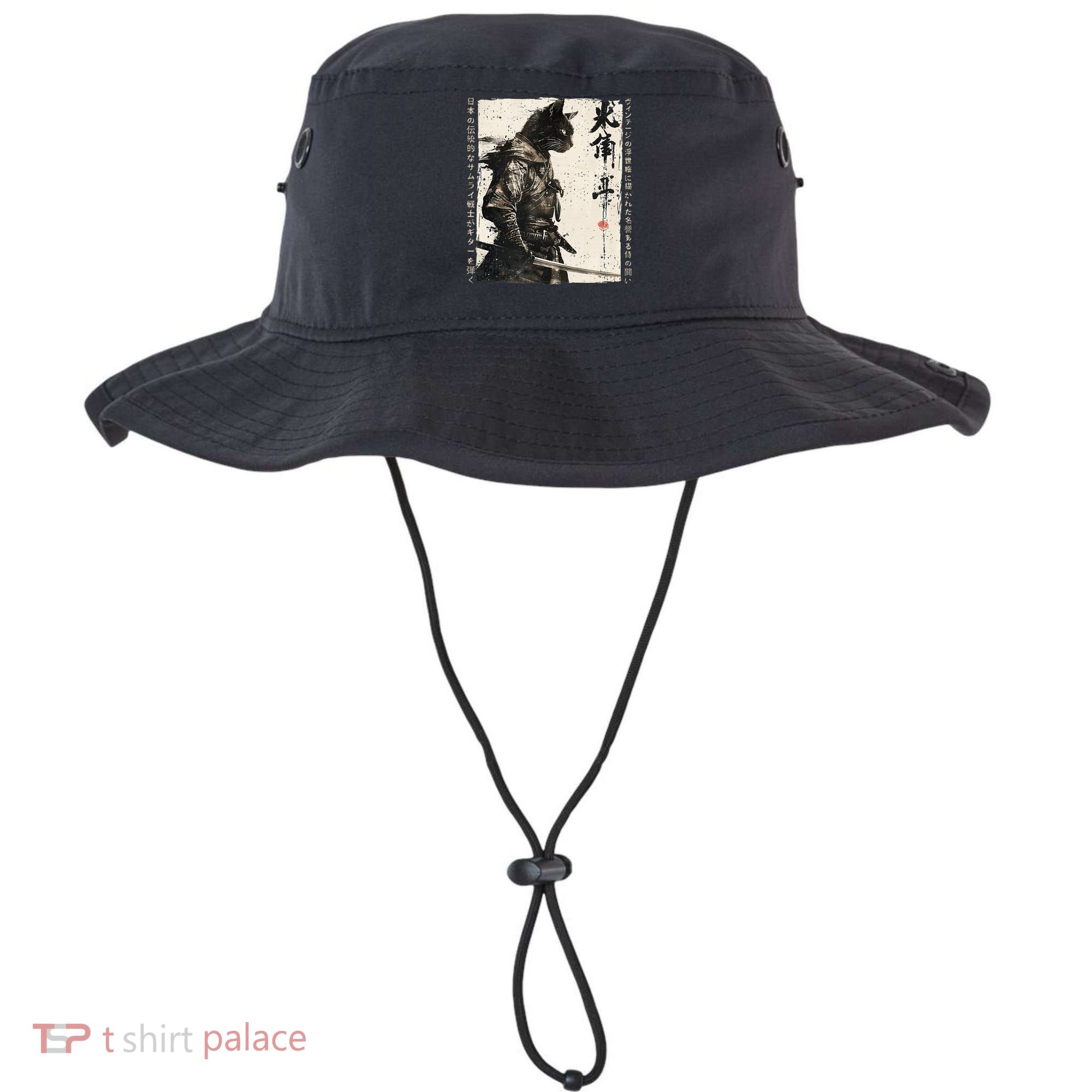 Samurai Cat Warrior Ukiyo Ink Artwork Cat Samurai Bucket Hat
