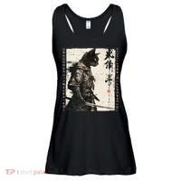 Samurai Cat Warrior Ukiyo Ink Artwork Cat Samurai Ladies Essential Flowy Tank thumb 0