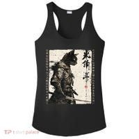 Samurai Cat Warrior Ukiyo Ink Artwork Cat Samurai Ladies PosiCharge Competitor Racerback Tank thumb 0