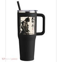 Samurai Cat Warrior Ukiyo Ink Artwork Cat Samurai 40oz Vacuum Insulated Stainless Steel Travel Tumbler thumb 0