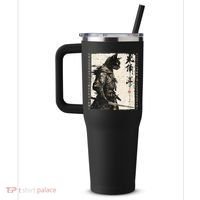 Samurai Cat Warrior Ukiyo Ink Artwork Cat Samurai 40oz Vacuum Insulated Stainless Steel Travel Tumbler thumb 2