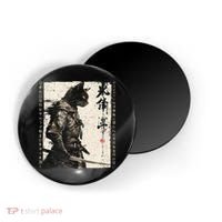 Samurai Cat Warrior Ukiyo Ink Artwork Cat Samurai Magnet thumb 0