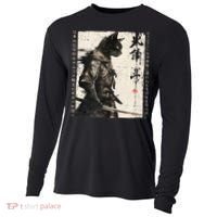Samurai Cat Warrior Ukiyo Ink Artwork Cat Samurai Cooling Performance Long Sleeve Crew thumb 0