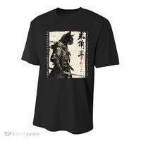 Samurai Cat Warrior Ukiyo Ink Artwork Cat Samurai Youth Performance Sprint T-Shirt thumb 0