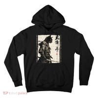 Samurai Cat Warrior Ukiyo Ink Artwork Cat Samurai Tall Hoodie thumb 0