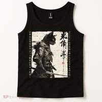 Samurai Cat Warrior Ukiyo Ink Artwork Cat Samurai Tank Top thumb 2