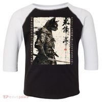 Samurai Cat Warrior Ukiyo Ink Artwork Cat Samurai Toddler Fine Jersey T-Shirt thumb 0