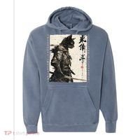 Samurai Cat Warrior Ukiyo Ink Artwork Cat Samurai Comfort Colors Garment-Dyed Hooded Sweatshirt thumb 0