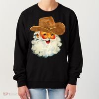 Santa Cowboy Western Christmas Xmas Holiday Pajamas Women's Sweatshirt thumb 0