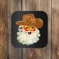 Santa Cowboy Western Christmas Xmas Holiday Pajamas Coaster thumb 0