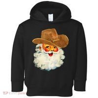 Santa Cowboy Western Christmas Xmas Holiday Pajamas Toddler Hoodie thumb 0