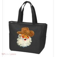 Santa Cowboy Western Christmas Xmas Holiday Pajamas Tote Bag thumb 3