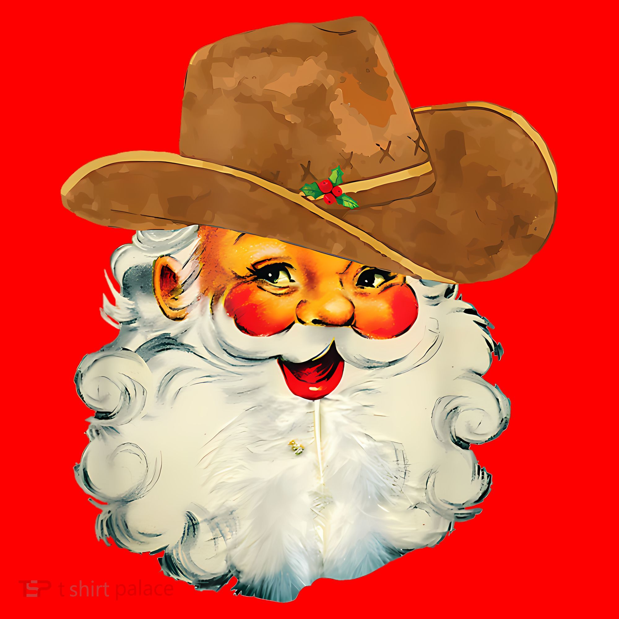 Santa Cowboy Western Christmas Xmas Holiday Pajamas Santa Hat