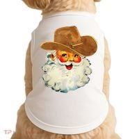 Santa Cowboy Western Christmas Xmas Holiday Pajamas Doggie Tank thumb 0