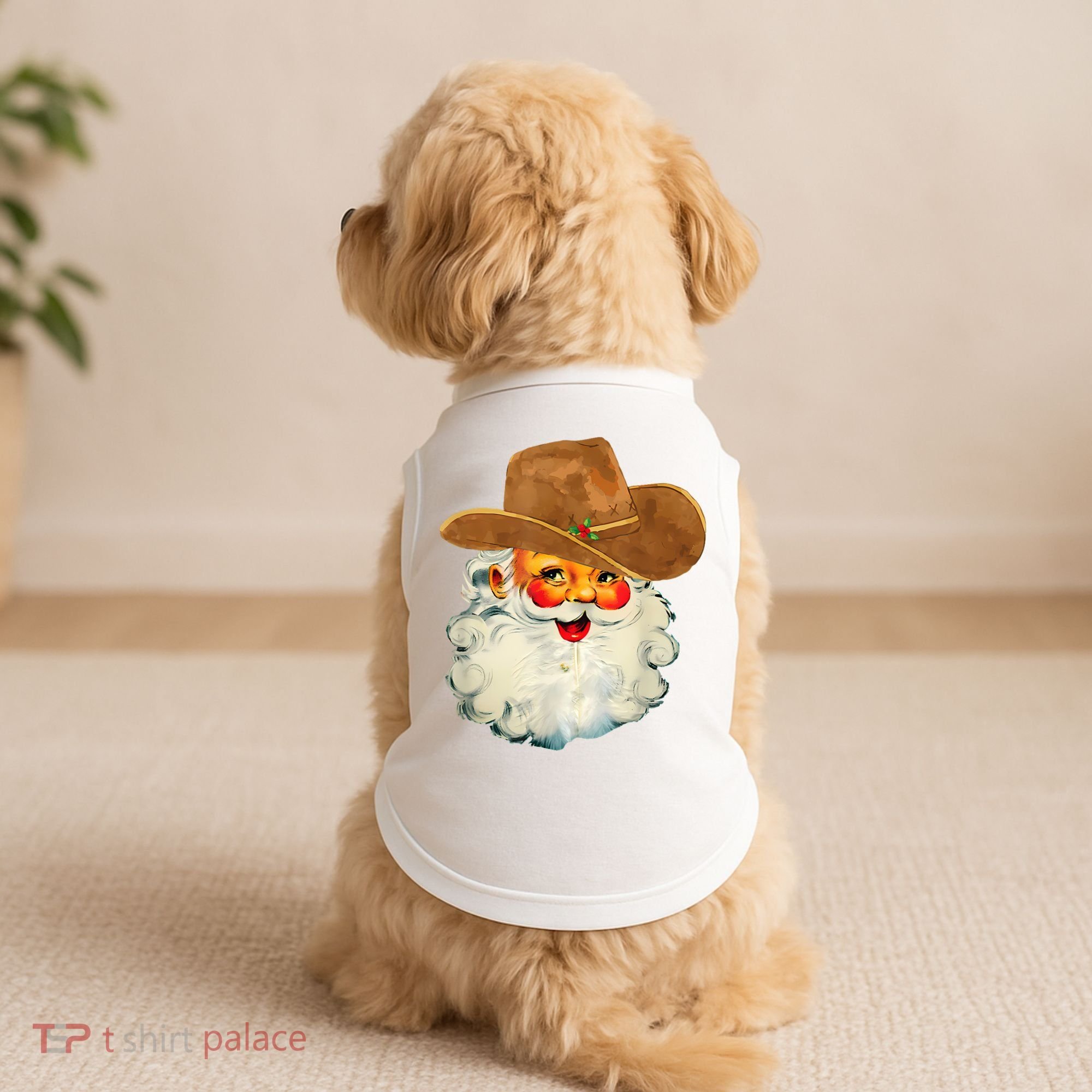 Santa Cowboy Western Christmas Xmas Holiday Pajamas Doggie Tank