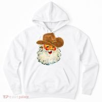 Santa Cowboy Western Christmas Xmas Holiday Pajamas Hoodie thumb 0