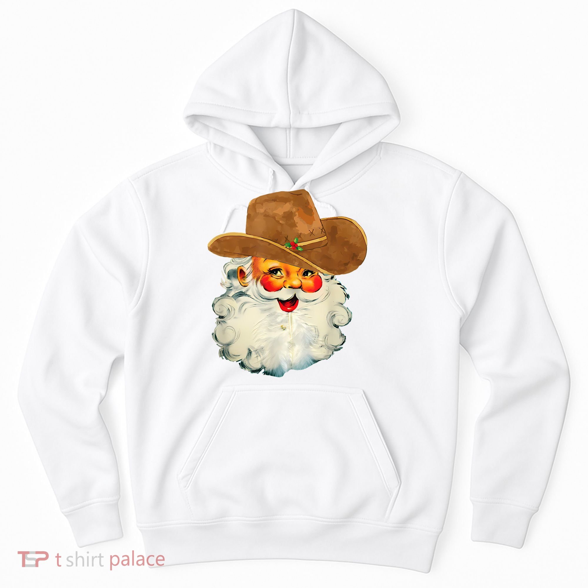Santa Cowboy Western Christmas Xmas Holiday Pajamas Hoodie
