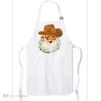 Santa Cowboy Western Christmas Xmas Holiday Pajamas Apron thumb 0
