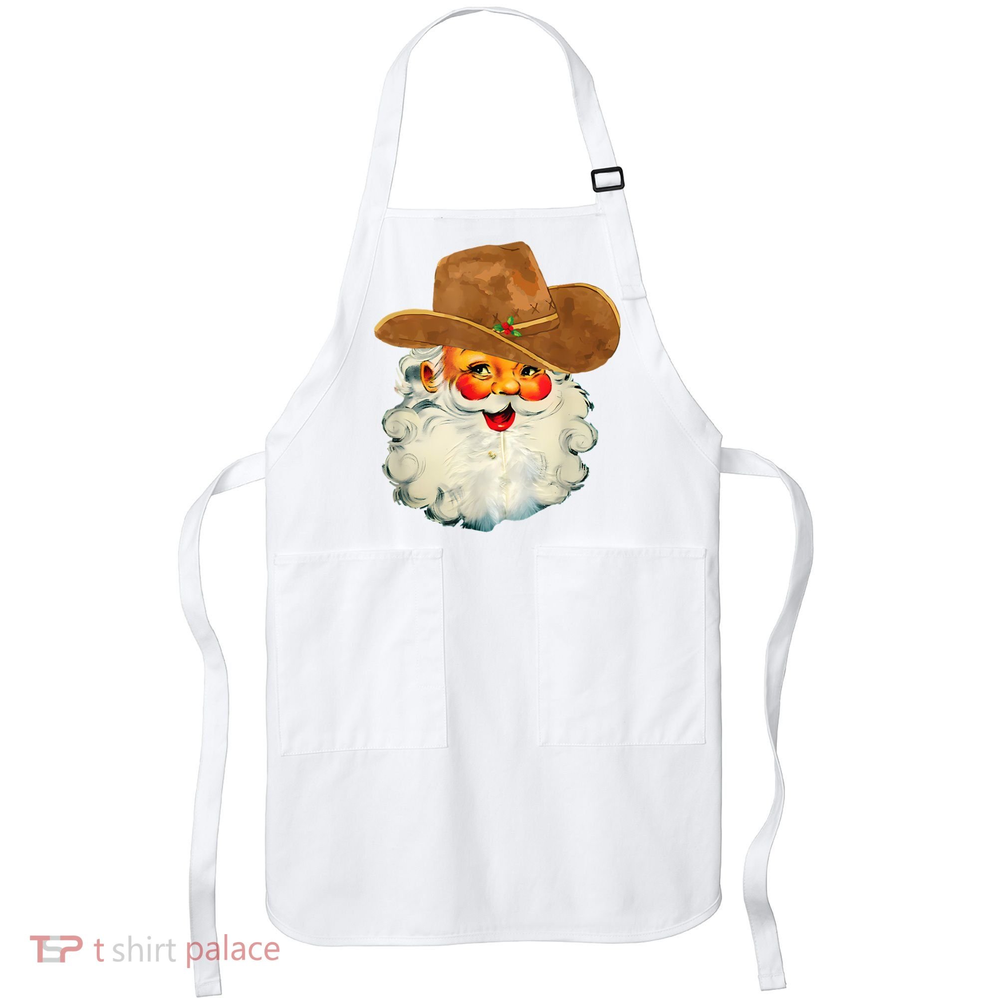 Santa Cowboy Western Christmas Xmas Holiday Pajamas Apron
